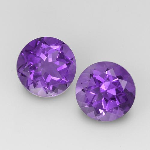 Vivid Violet Amethyst Gem - 1.9ct Round Facet (ID: 519496)