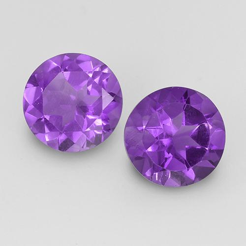 Medium-Dark Violet Ametista Gem - 1.8ct Sfaccettatura rotonda (ID: 519500)