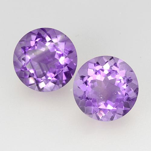 Темно-фиолетовый Аметист Камень - 1.8ct Круглая Фасетная Огранка (ID: 519589)