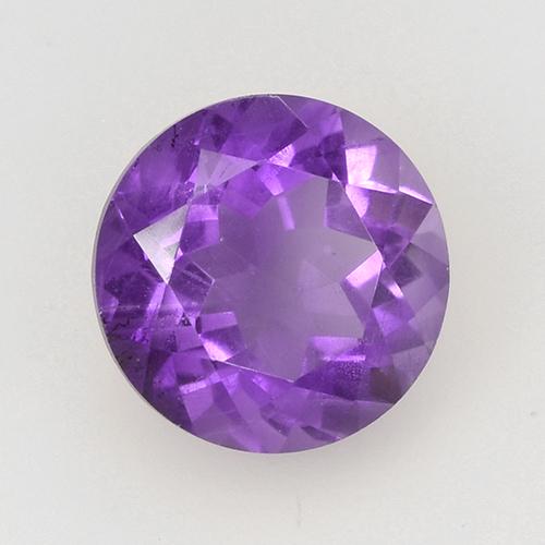Medium-Dark Violet Amethyst Gem - 1.9ct Round Facet (ID: 519590)