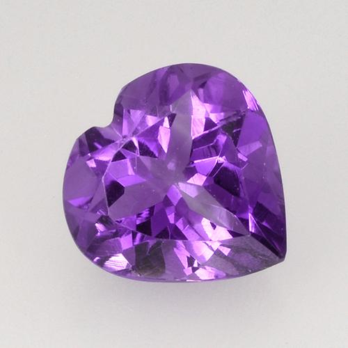 Intense Violet Amethyst Gem - 1.5ct Heart Facet (ID: 519770)