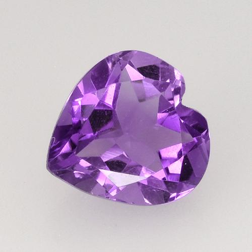 Intense Violet Amethyst Gem - 1.6ct Heart Facet (ID: 519771)