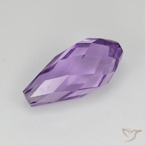 13,5x6,7 mm Ametista viola Taglio briolette forato a metà dal Brasile, peso di 3,42 ct, pietra preziosa naturale non trattati in purezza VS, Ametista 1pz - il colore è Viola scuro, durezza Mohs di 7 adatto per gioielli da indossare ogni giorno, Mercoledì Gemma, Photo A
