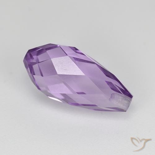 3.42 ct Violet Amethyst Stone, Natural Amethyst in Half-Drilled Briolette Shape for Sale