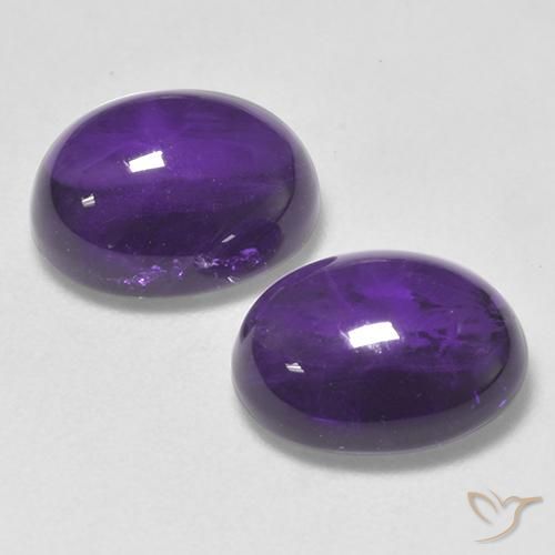 Amethyst Gemstones in 10 x 8 mm (calibrated) Size for Sale, Amethyst Stones in Medium-Light Violet Color