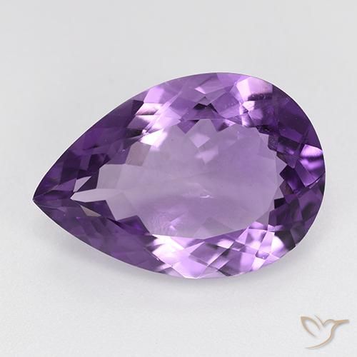 8.55 ct Pear Cut Amethyst, 18.1 x 12.6 mm From Brazil, Photo A