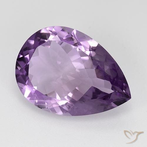 9.04 ct Violet Amethyst Stone, Natural Amethyst in Pear Facet Shape for Sale