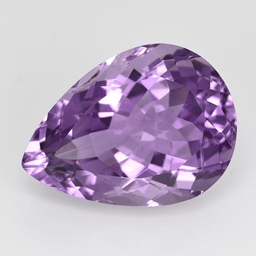 Eggplant Violet Amethyst Edelstein - 11.1ct Birnen Schliff (ID: 520295)
