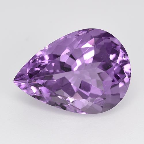 Violeta púrpura claro medio Amatista Gema - 11.1ct Corte en forma de pera (ID: 520296)