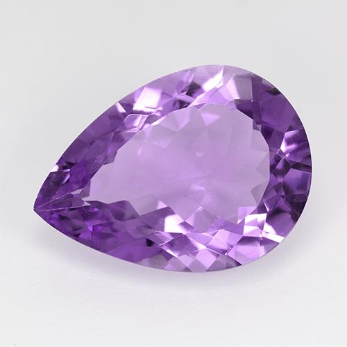 Améthyste Violet pear facet du Brésil, 17,8 x 12,9mm, poids de 8,48 ct, pierre gemme naturelle Non traité de pureté vvs-vs, 1 pièce d'améthyste, couleur Violet moyen, dureté Mohs de 7 convient aux bijoux de tous les jours, pierre de sagesse, Débloque le chakra de la couronne, Photo A