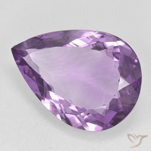 7.98 ct Violet Amethyst Stone, Natural Amethyst in Pear Facet Shape for Sale