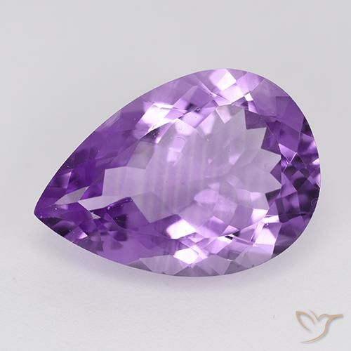 8.73 ct Pear Cut Amethyst, 18 x 12.7 mm From Brazil, Photo A