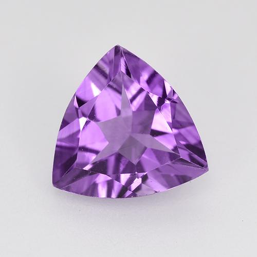 Medium-Dark Purplish Violet Amethyst Gem - 1.4ct Trillion Facet (ID: 521483)