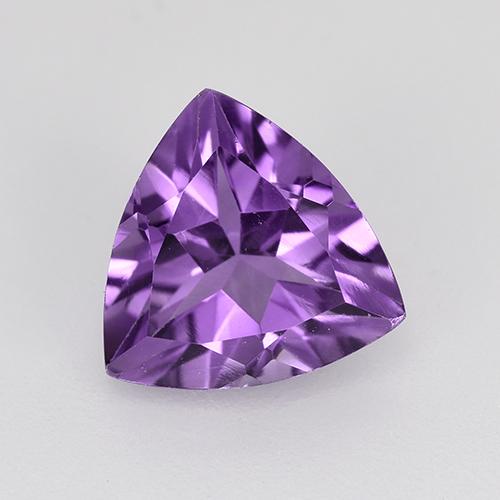 Deep Violet Amethyst Gem - 1.5ct Trillion Facet (ID: 521489)