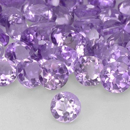 2.42 ctw Violet Amethyst Stones, Natural Amethyst in Round Facet Shape for Sale