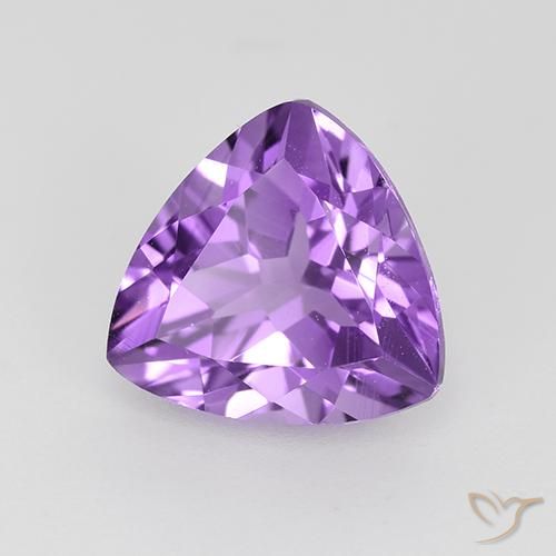 1.65 ct Violet Amethyst Stone, Natural Amethyst in Trillion Facet Shape for Sale