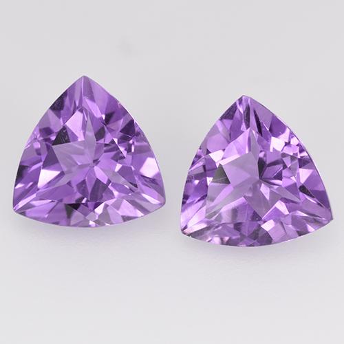 Violet moyen Améthyste gemme - 1.6ct Facette trillion (ID: 524121)