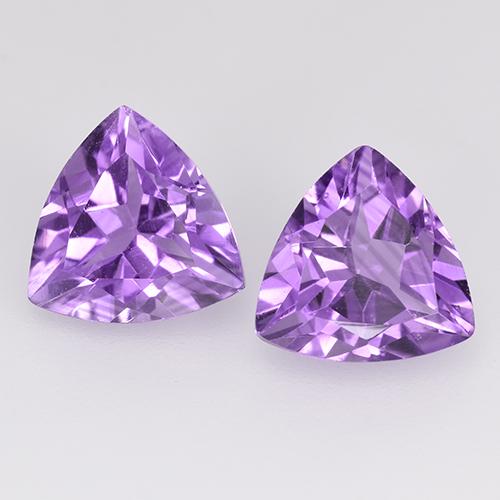 Розовато-фиолетовый Аметист Камень - 1.6ct Огранка Триллион Фасетная (ID: 524122)