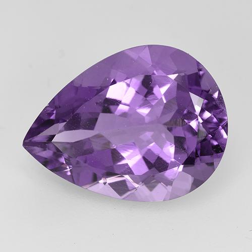 Deep Purplish Violet Amethyst Gem - 7.4ct Pear Facet (ID: 525944)