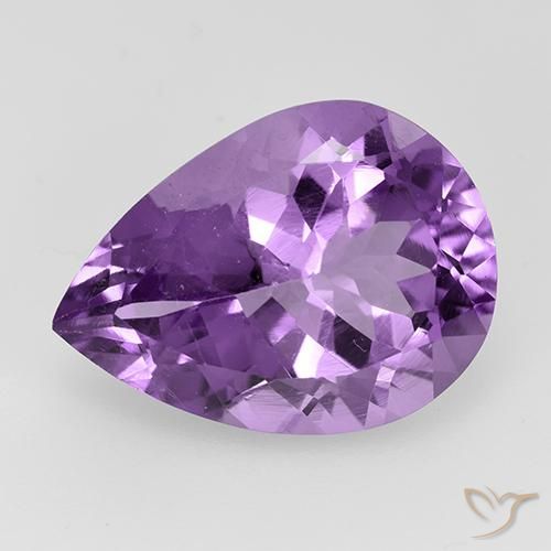 7.02ct Natural Purplish Violet Amethyst, Pear Shape, VVS-VS