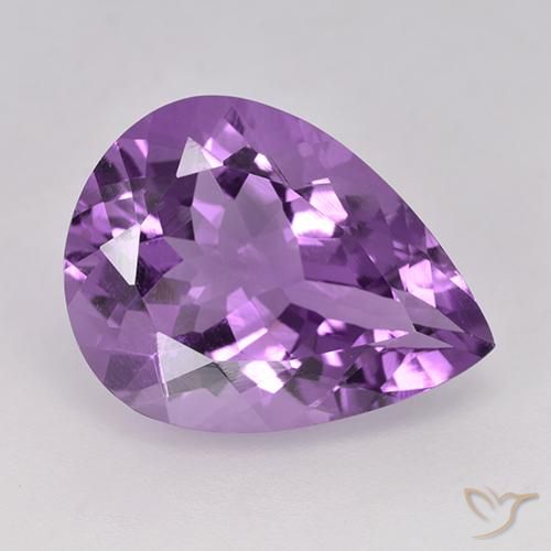 5.67ct Natural Purplish Violet Amethyst, Pear Shape, VS