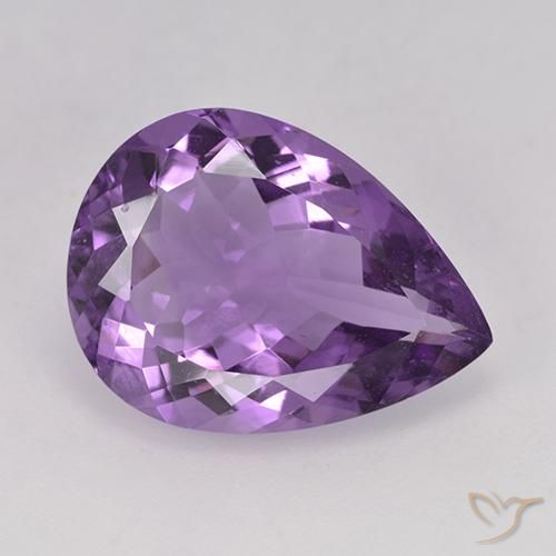 6.43ct Natural Purplish Violet Amethyst, Pear Shape, VVS