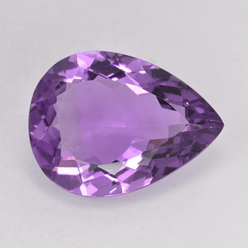 Pinkish Violet Amethyst Gem - 6.5ct Pear Facet (ID: 526035)