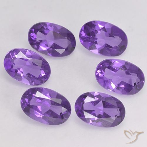 2.61 ctw Violet Amethyst Stones, Natural Amethyst in Oval Facet Shape for Sale