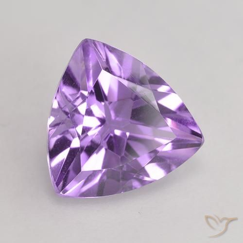2.34 ct Violet Amethyst Stone, Natural Amethyst in Trillion Facet Shape for Sale