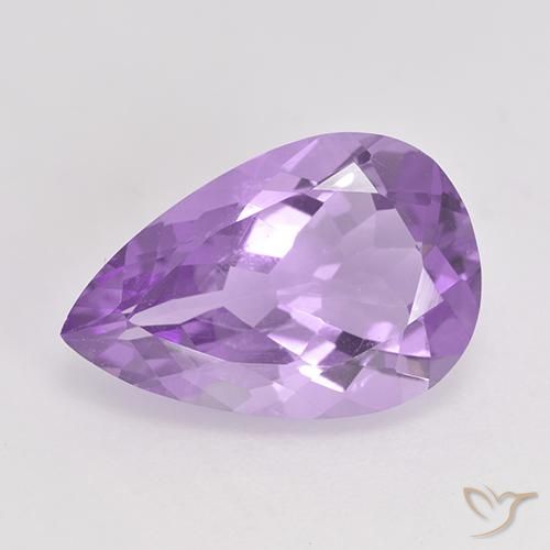 4.45ct Natural Medium Violet Amethyst, Pear Shape, VS