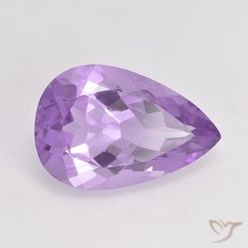 4.45 ct Violet Amethyst Stone, Natural Amethyst in Pear Facet Shape for Sale