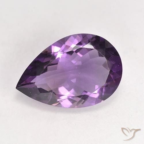 4.56 ct Pear Cut Amethyst, 15 x 10.1 mm From Brazil, Photo A