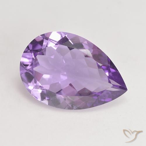 4.46ct Natural Medium Violet Amethyst, Pear Shape, VVS-VS