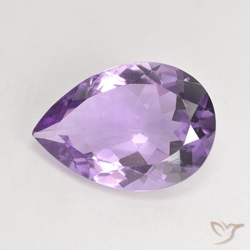 4.46 ct Violet Amethyst Stone, Natural Amethyst in Pear Facet Shape for Sale