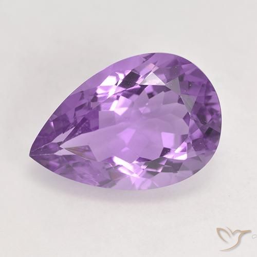 5.48ct Natural Medium Purplish Violet Amethyst, Pear Shape, VVS-VS