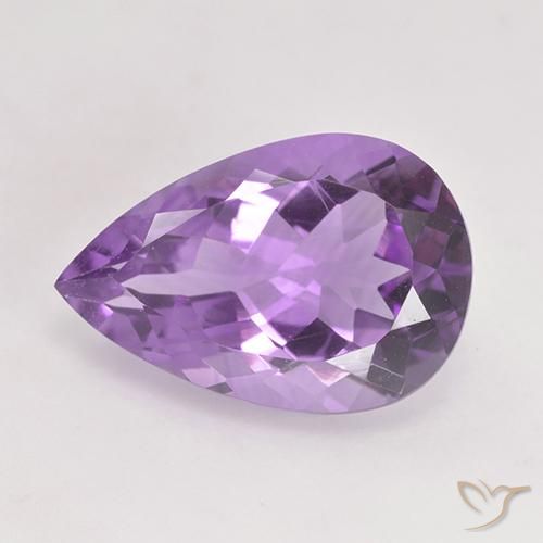 5.07 ct Pear Cut Amethyst, 15.1 x 10.1 mm From Brazil, Photo A