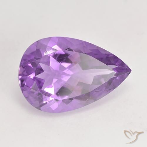 5.07 ct Violet Amethyst Stone, Natural Amethyst in Pear Facet Shape for Sale