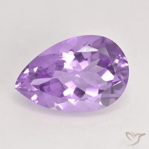 5.47ct Natural Medium Pink Violet Amethyst, Pear Shape, VVS-VS