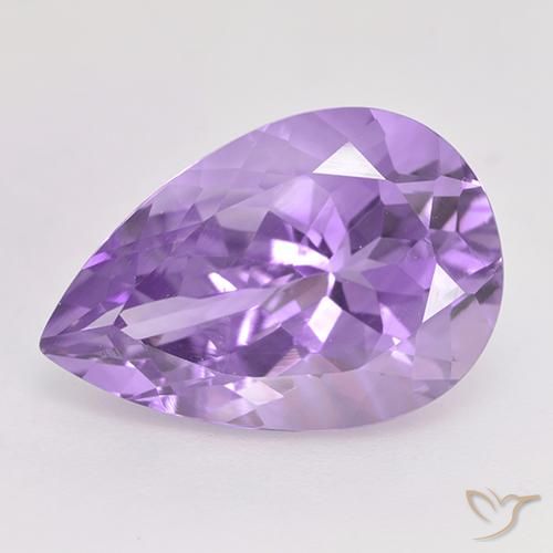 5.68ct Natural Medium Violet Amethyst, Pear Shape, VVS-VS