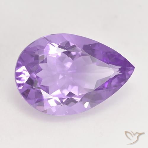 5.07 ct Violet Amethyst Stone, Natural Amethyst in Pear Facet Shape for Sale