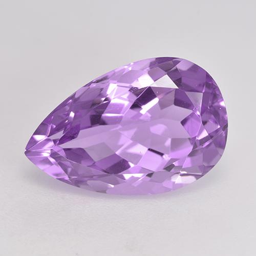 Violeta púrpura medio Amatista Gema - 5.8ct Corte en forma de pera (ID: 532423)
