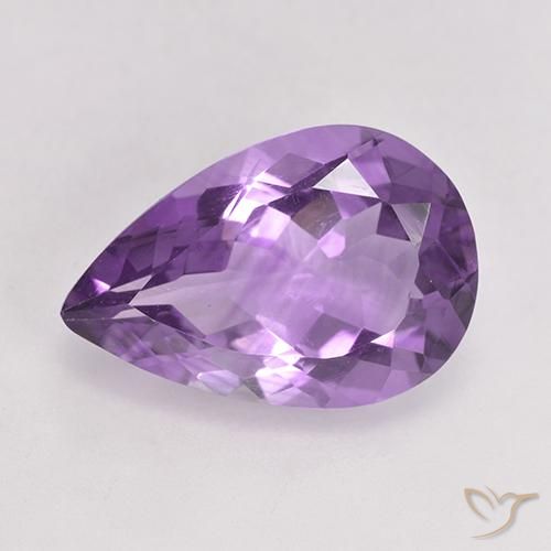 4.74ct Natural Purplish Violet Amethyst, Pear Shape, VVS-VS