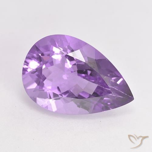 4.82ct Natural Medium Violet Amethyst, Pear Shape, VVS-VS