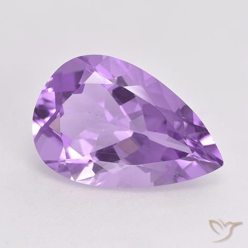 4.68ct Natural Medium Violet Amethyst, Pear Shape, VVS-VS