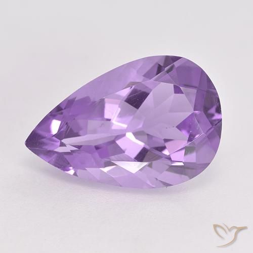 4.68 ct Violet Amethyst Stone, Natural Amethyst in Pear Facet Shape for Sale