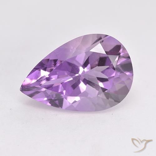 5.13 ct Pear Cut Amethyst, 14.9 x 10.1 mm From Brazil, Photo A
