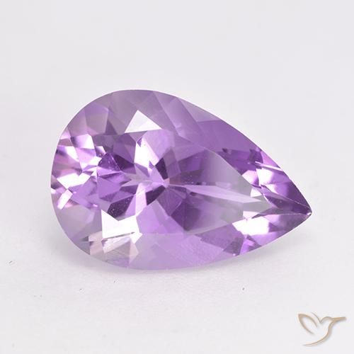5.13 ct Violet Amethyst Stone, Natural Amethyst in Pear Facet Shape for Sale