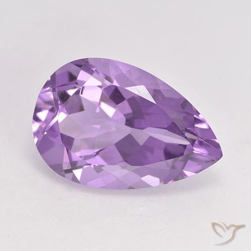 4.94ct Natural Medium Violet Amethyst, Pear Shape, VVS-VS