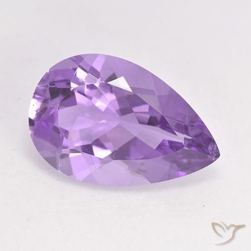 4.64ct Natural Medium Violet Amethyst, Pear Shape, VS