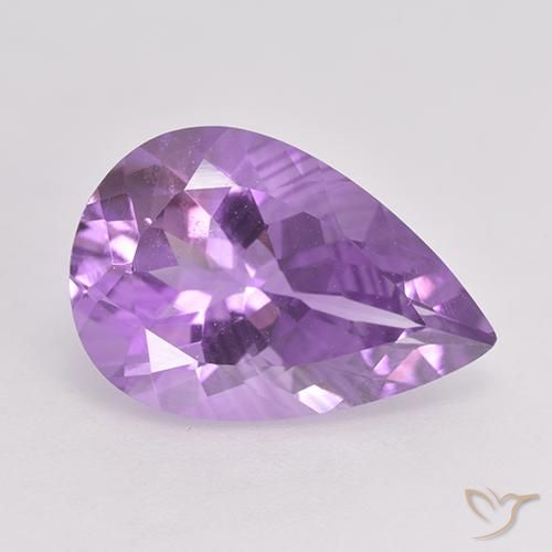 4.77ct Natural Medium Purplish Violet Amethyst, Pear Shape, VS